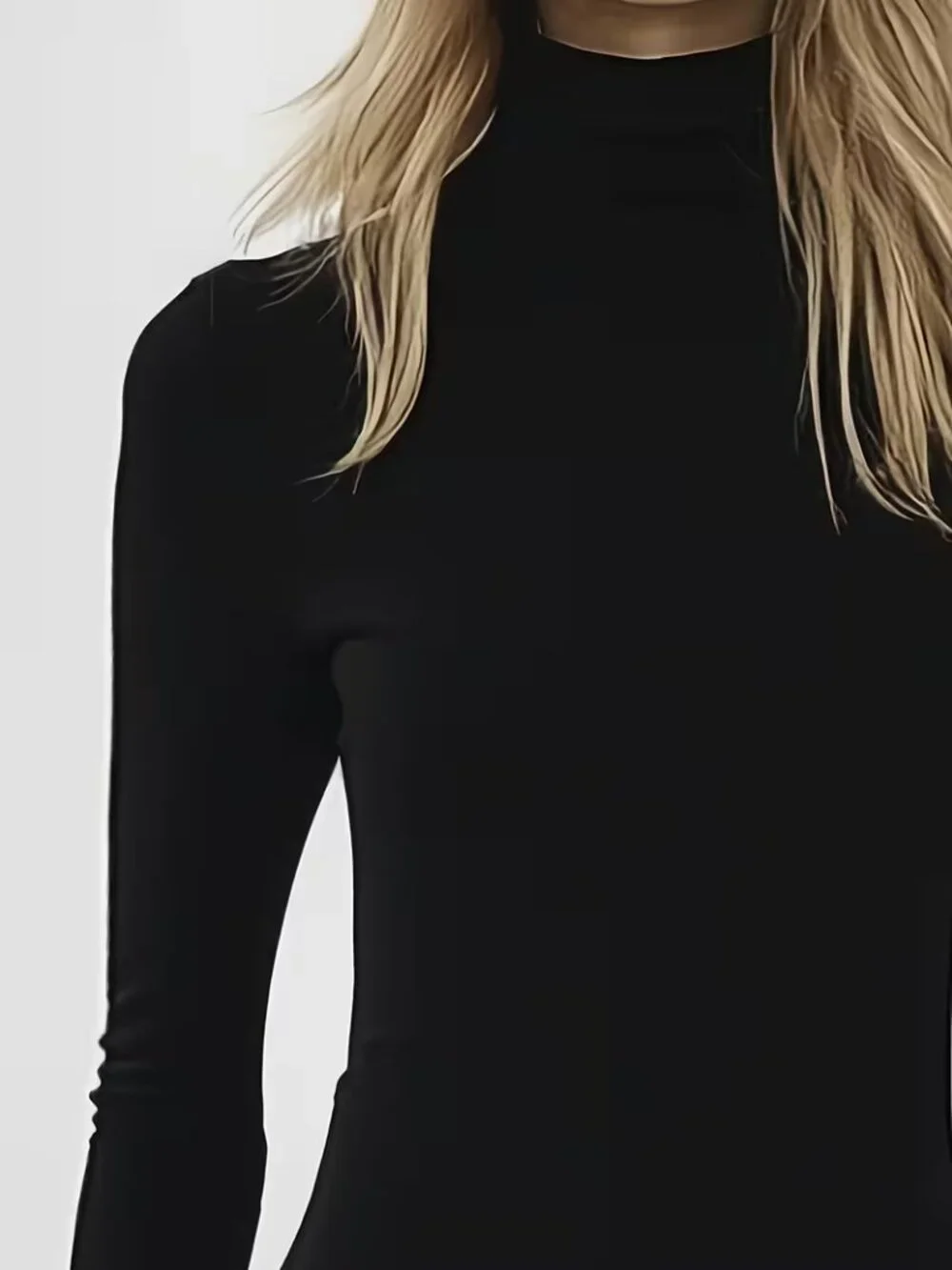 Ruffle Trim Turtleneck Mini Dress - Picture 3 of 3